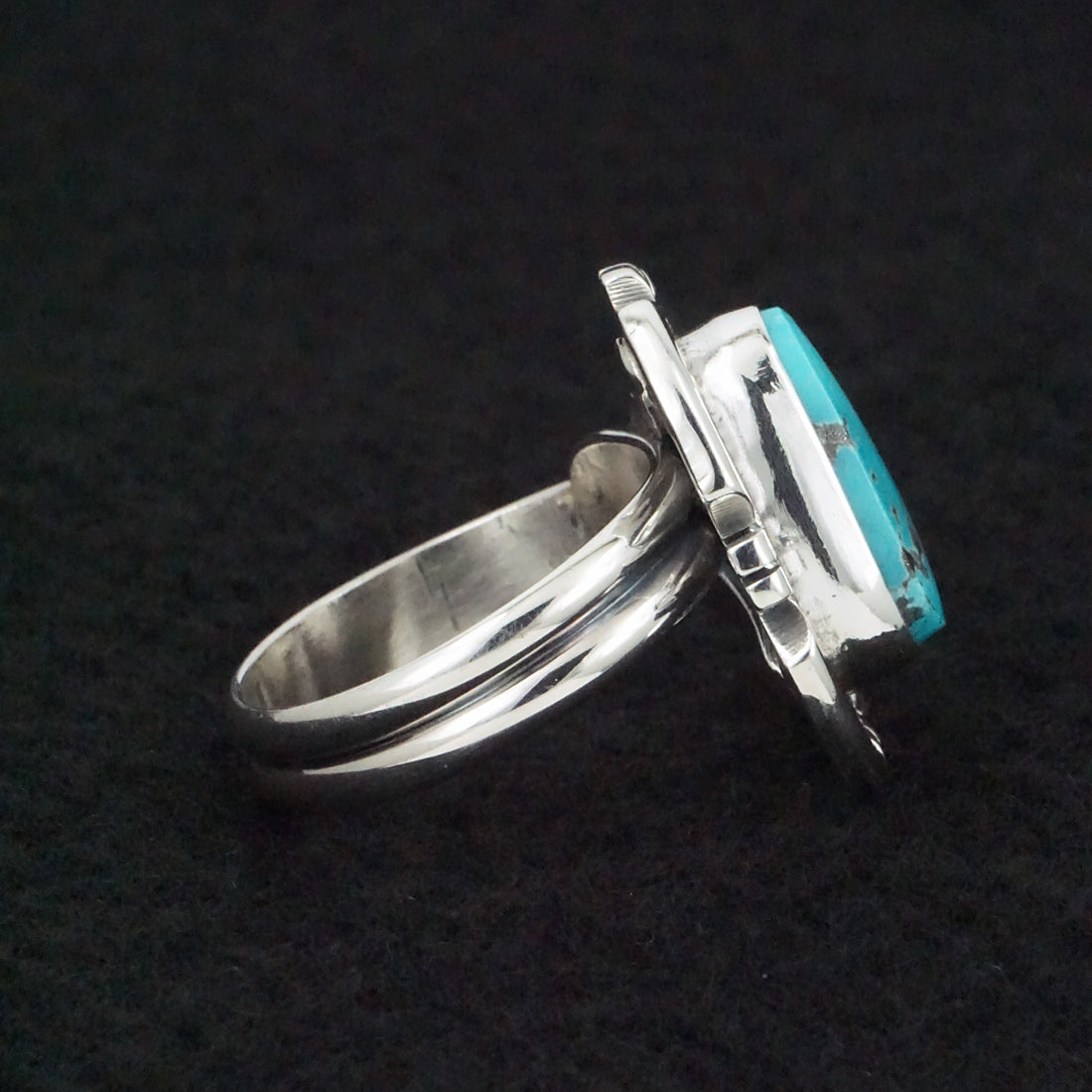 Randy Billy Turquoise & Sterling Silver Ring Size Adjustable