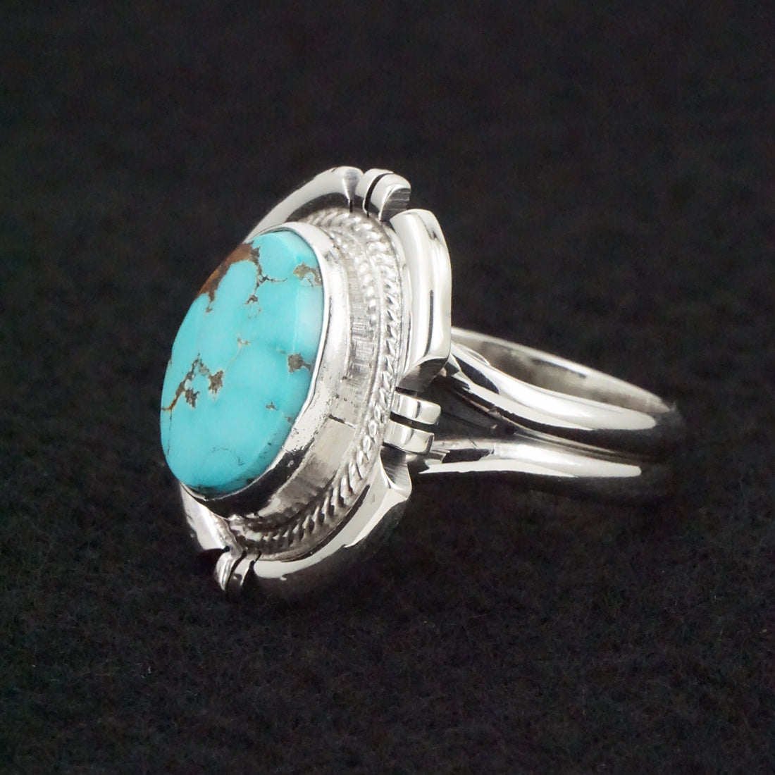 Randy Billy Turquoise & Sterling Silver Ring Size Adjustable