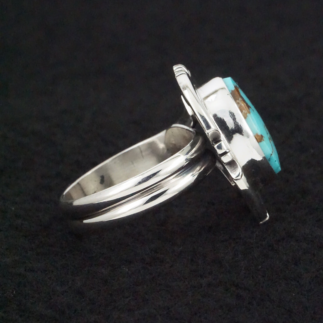 Randy Billy Turquoise & Sterling Silver Ring Size Adjustable