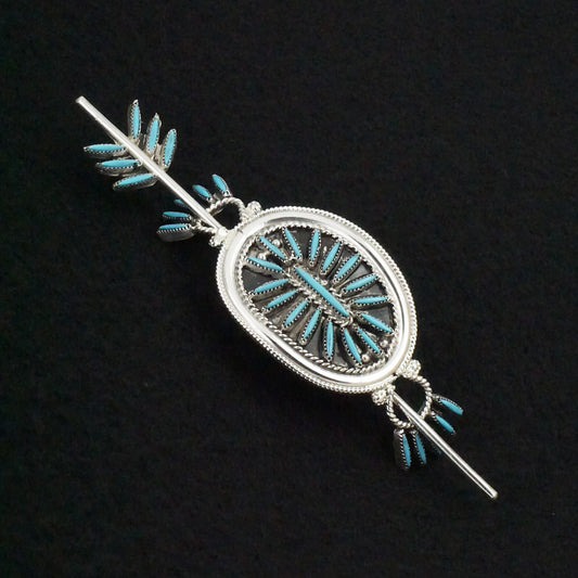 Jack Etsate Turquoise & Sterling Silver Hair Pin