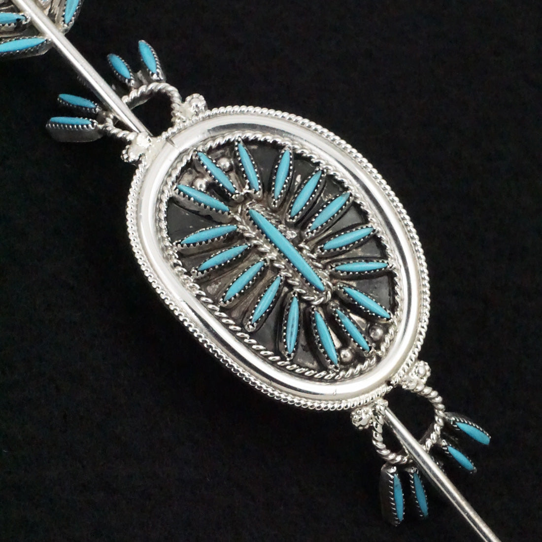 Jack Etsate Turquoise & Sterling Silver Hair Pin