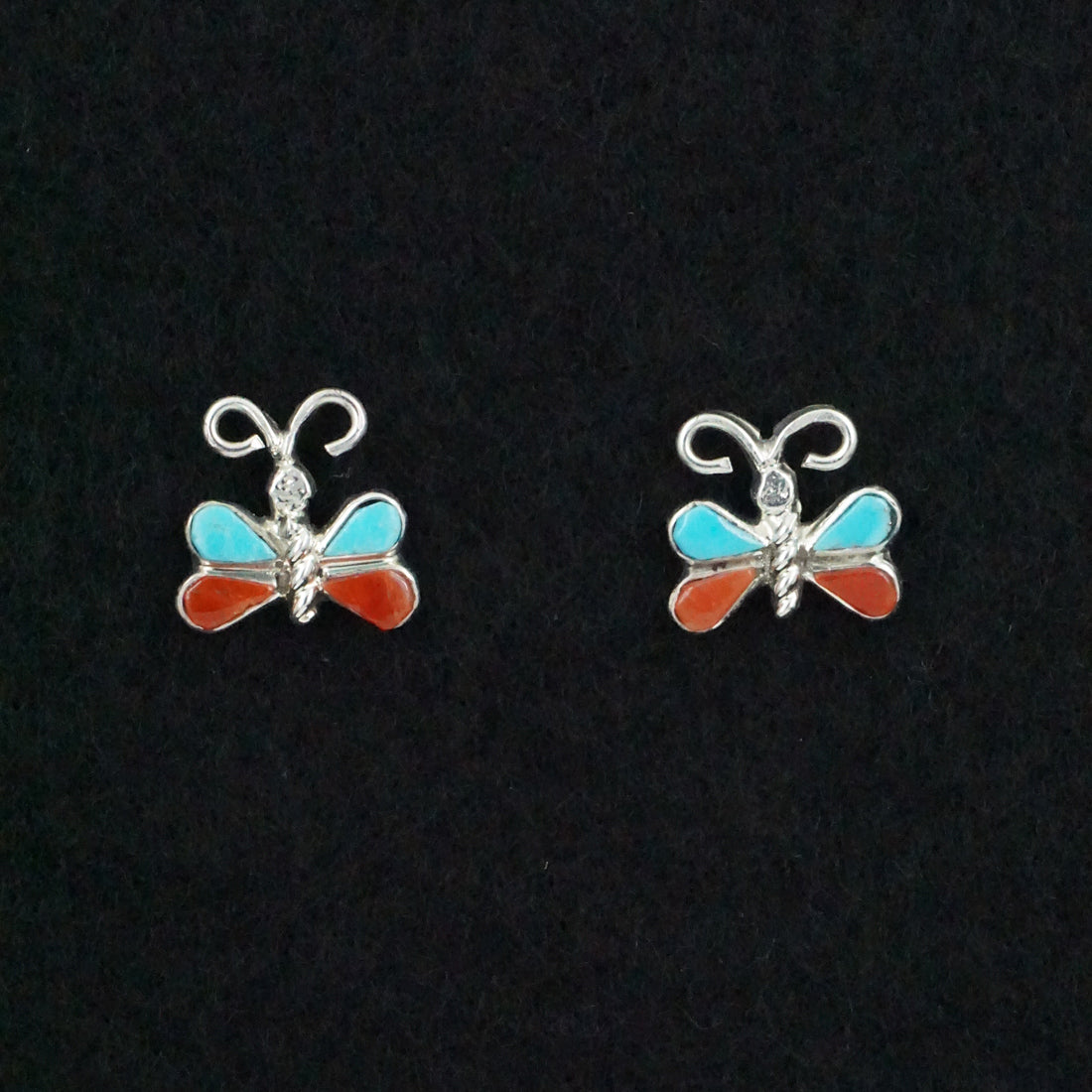 Francine Chapito Turquoise, Coral & Sterling Silver Earrings