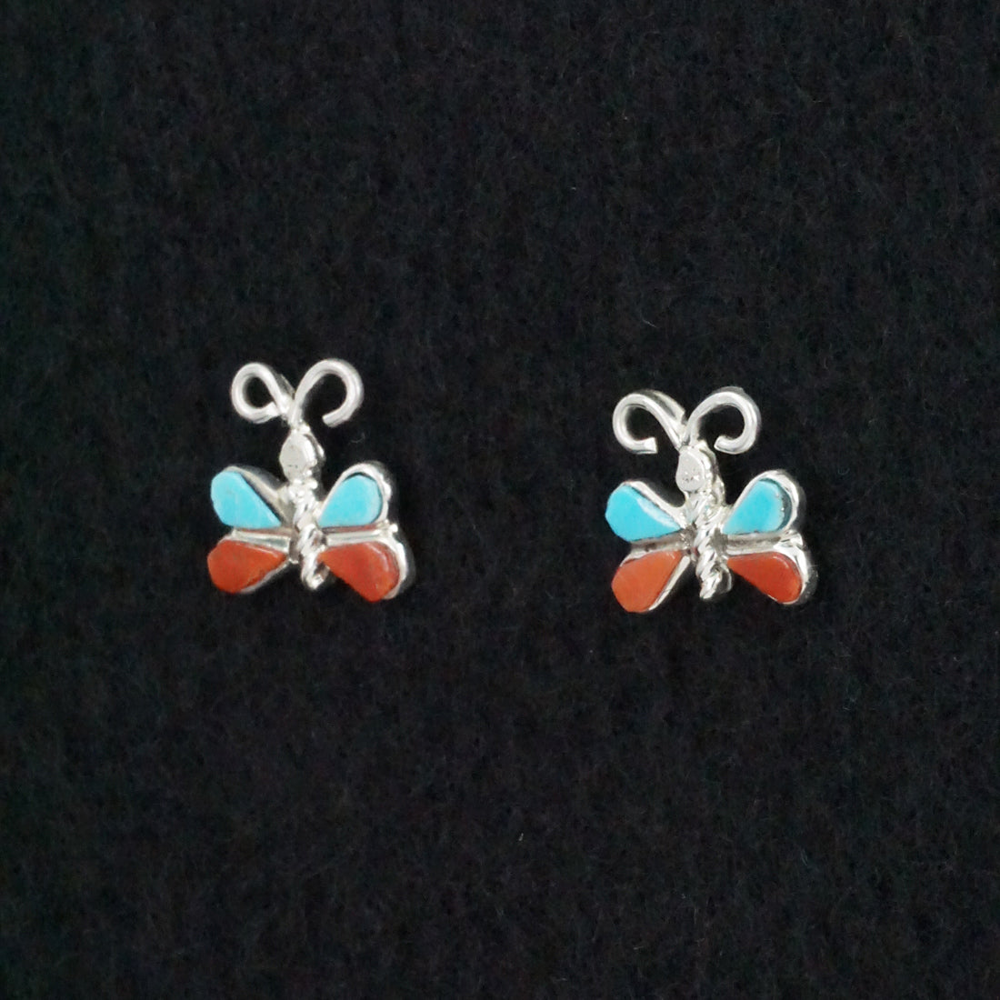 Francine Chapito Turquoise, Coral & Sterling Silver Earrings