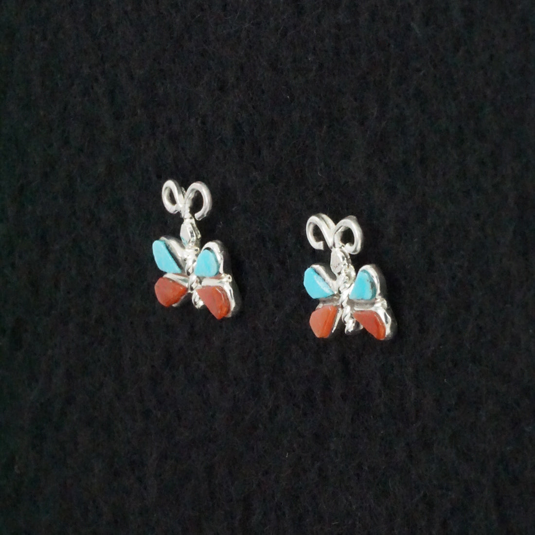 Francine Chapito Turquoise, Coral & Sterling Silver Earrings