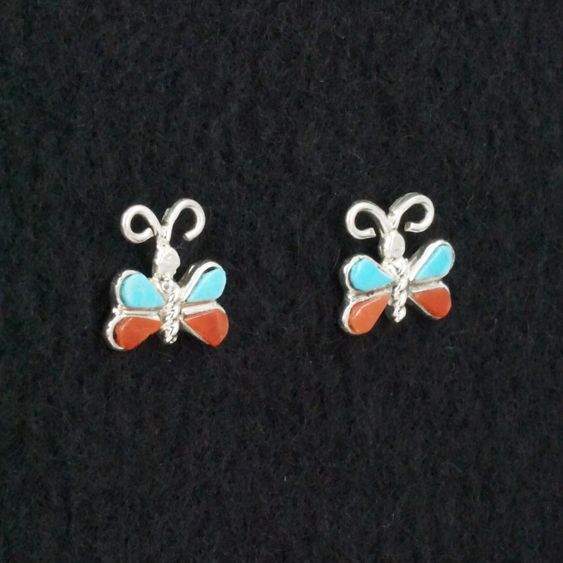 Francine Chapito Turquoise, Coral & Sterling Silver Earrings