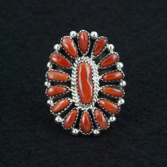 Eunise Wilson Coral & Sterling Silver Ring Size 8