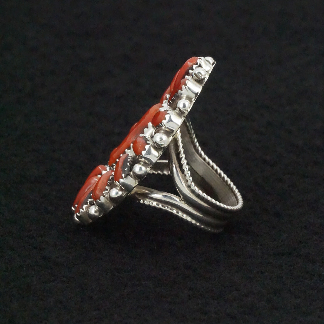 Eunise Wilson Coral & Sterling Silver Ring Size 8