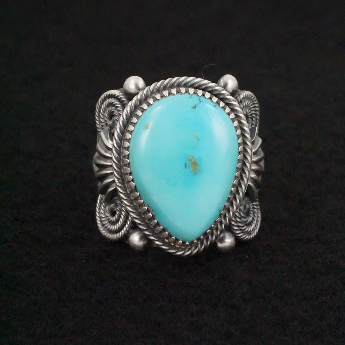 Delbert Gordon Turquoise & Sterling Silver Ring Size 11.5