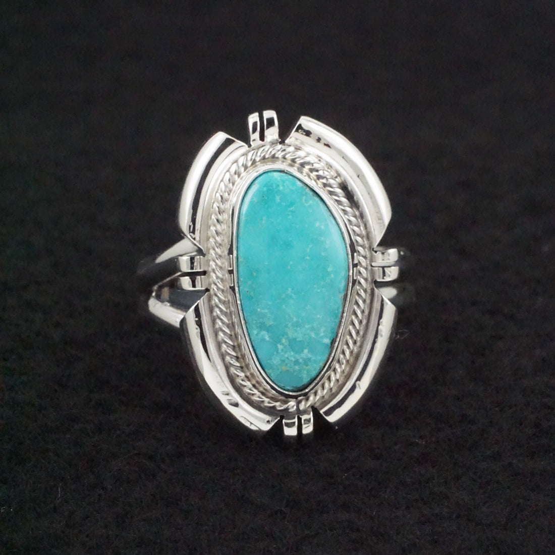 Randy Billy Turquoise & Sterling Silver Ring Size Adjustable