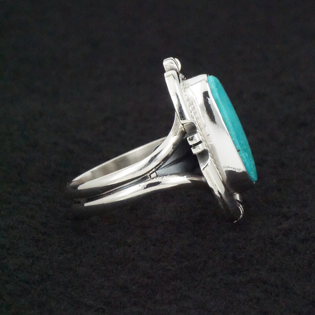 Randy Billy Turquoise & Sterling Silver Ring Size Adjustable