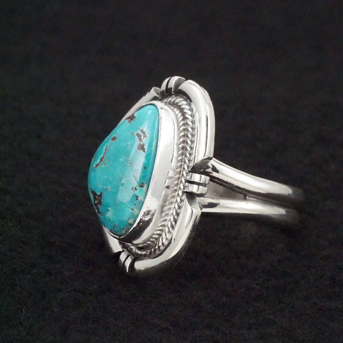 Randy Billy Turquoise & Sterling Silver Ring Size Adjustable