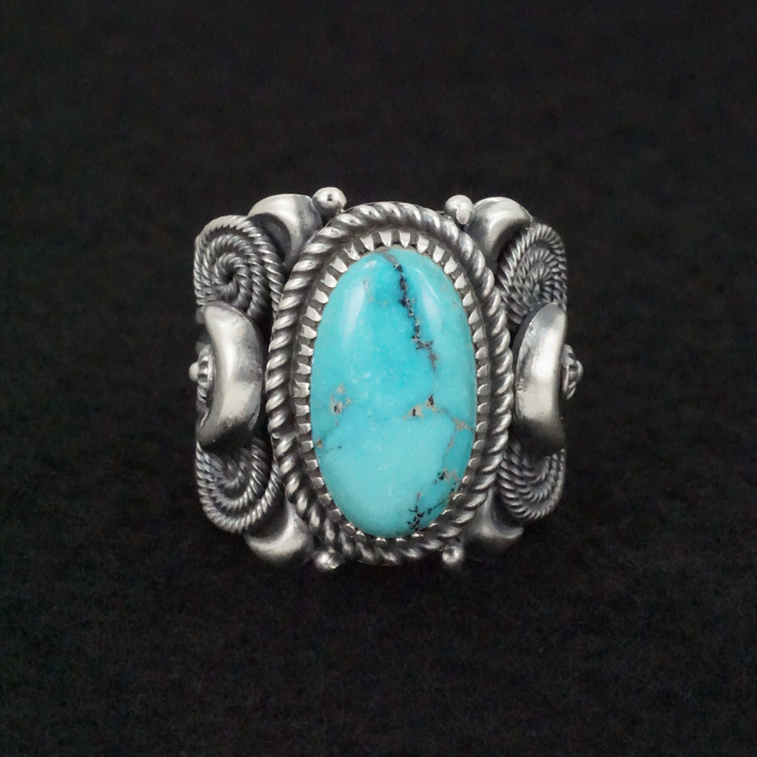 Delbert Gordon Turquoise & Sterling Silver Ring Size 12.5