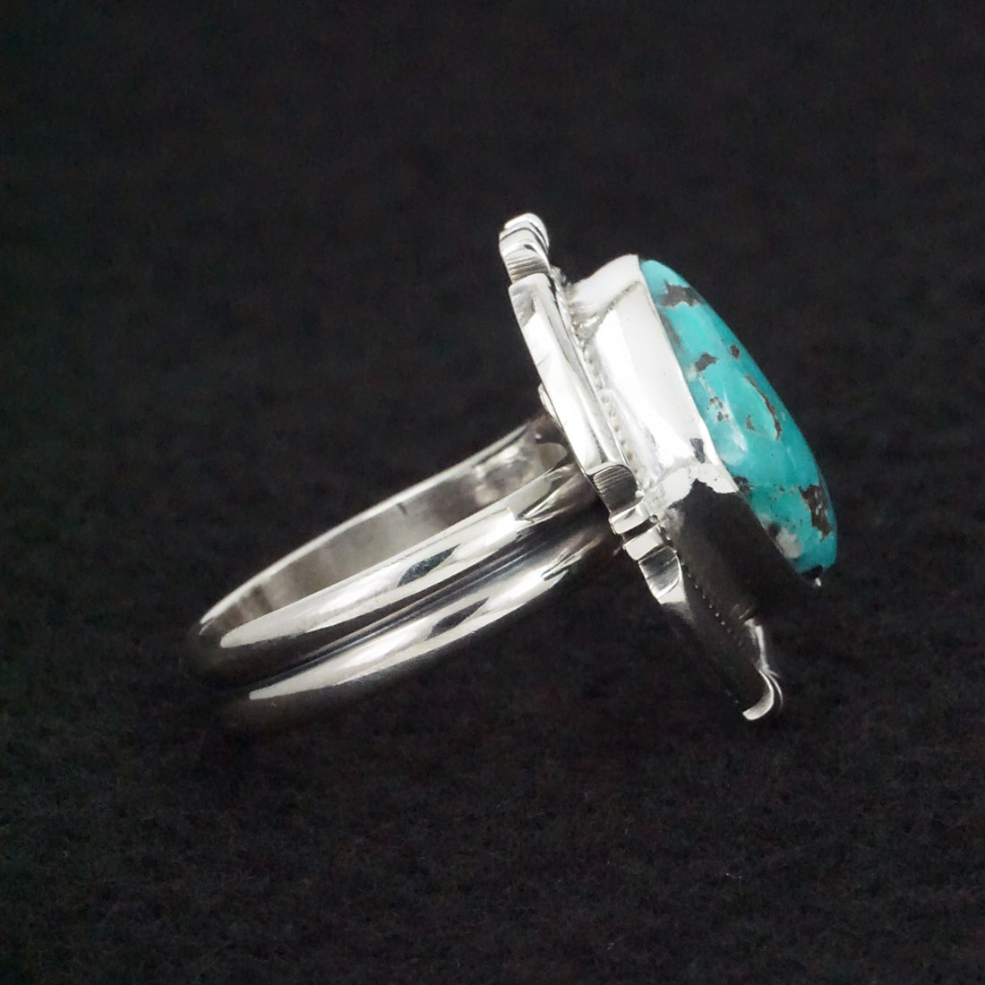 Randy Billy Turquoise & Sterling Silver Ring Size Adjustable