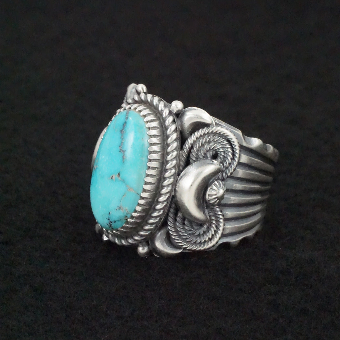 Delbert Gordon Turquoise & Sterling Silver Ring Size 12.5