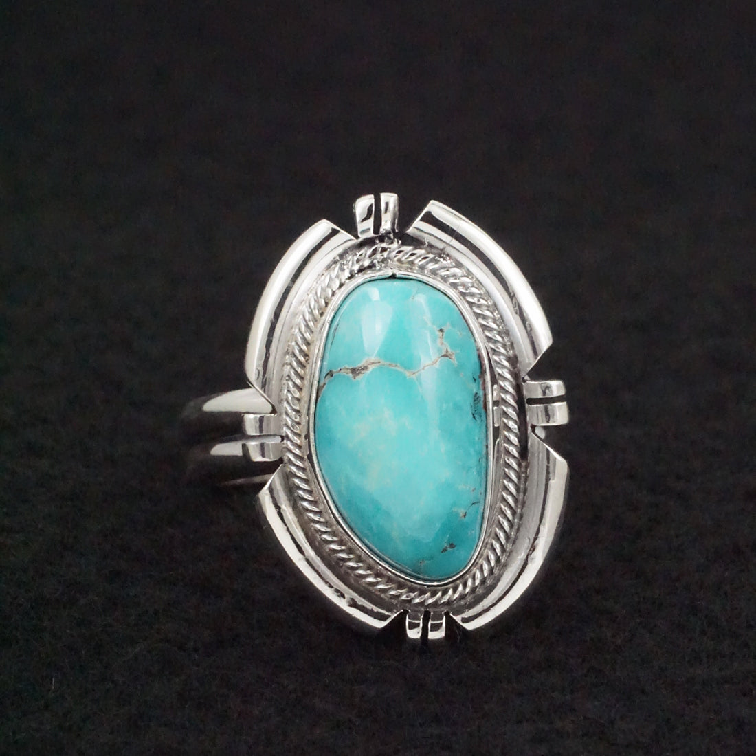 Randy Billy Turquoise & Sterling Silver Ring Size Adjustable