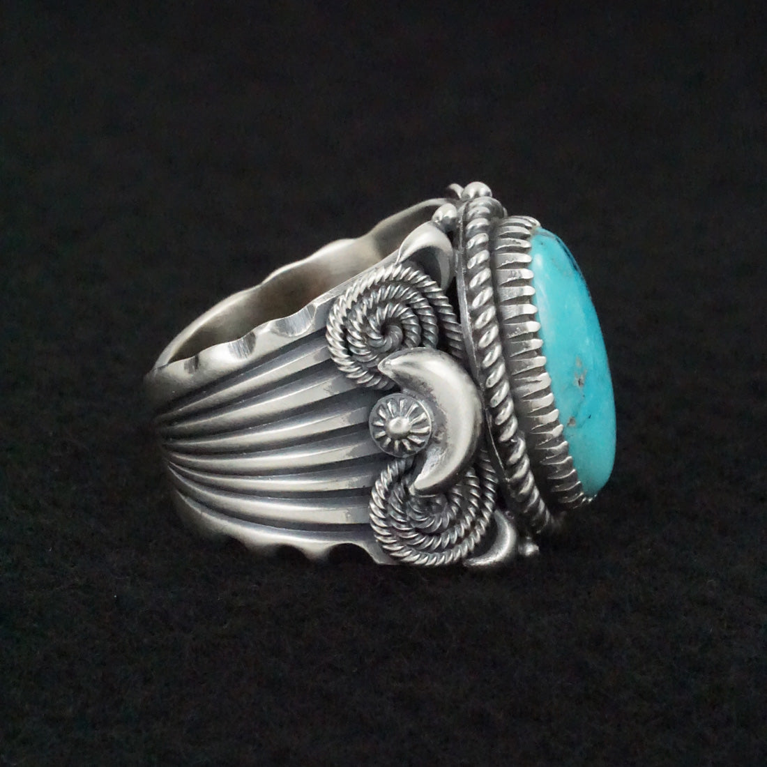 Delbert Gordon Turquoise & Sterling Silver Ring Size 12.5