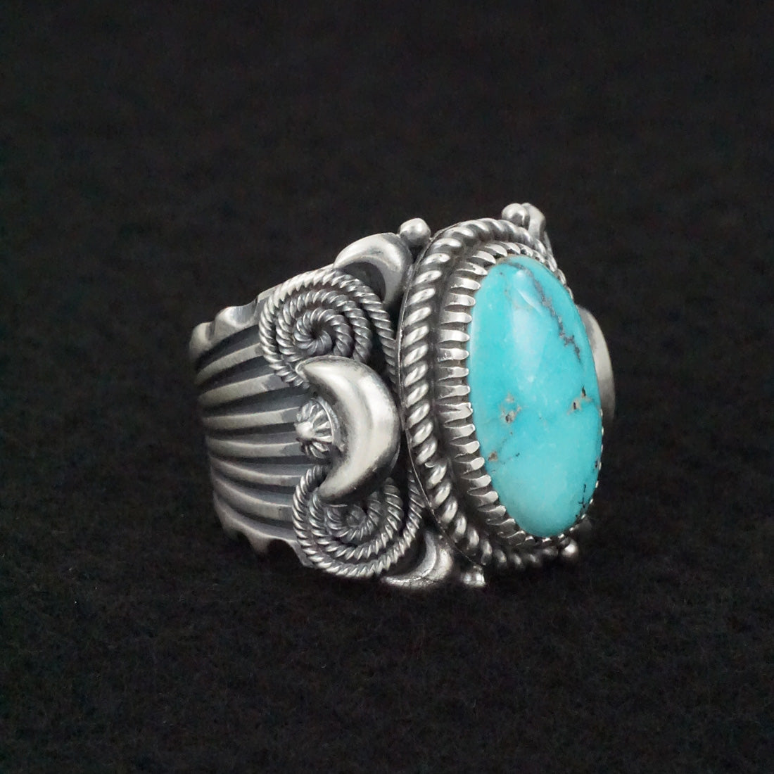 Delbert Gordon Turquoise & Sterling Silver Ring Size 12.5