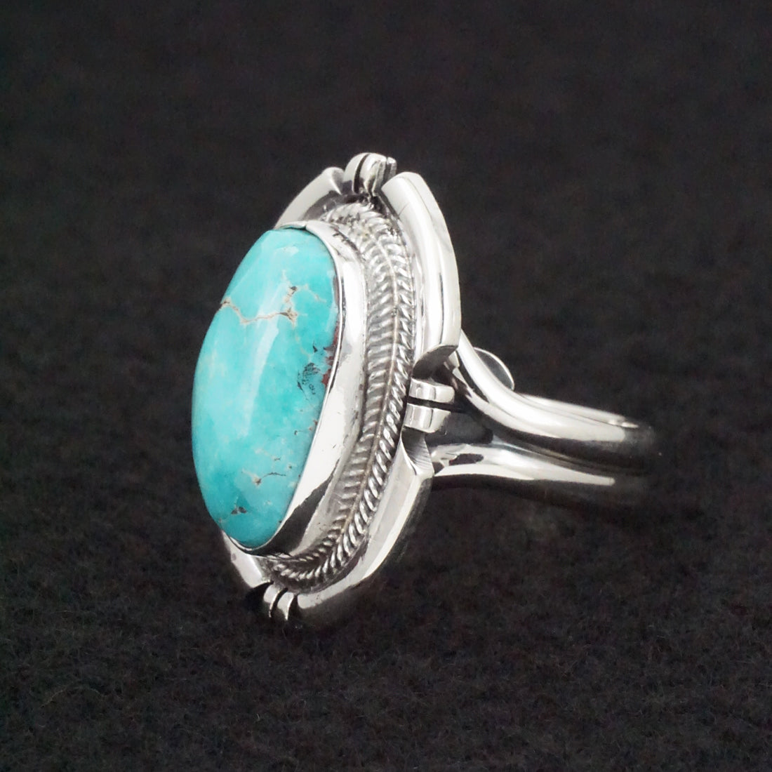 Randy Billy Turquoise & Sterling Silver Ring Size Adjustable