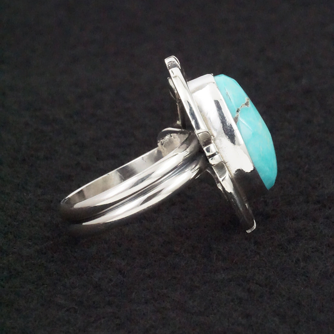 Randy Billy Turquoise & Sterling Silver Ring Size Adjustable