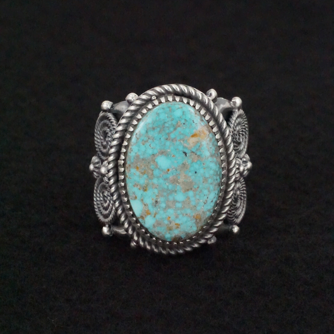 Delbert Gordon Turquoise & Sterling Silver Ring Size 12.5