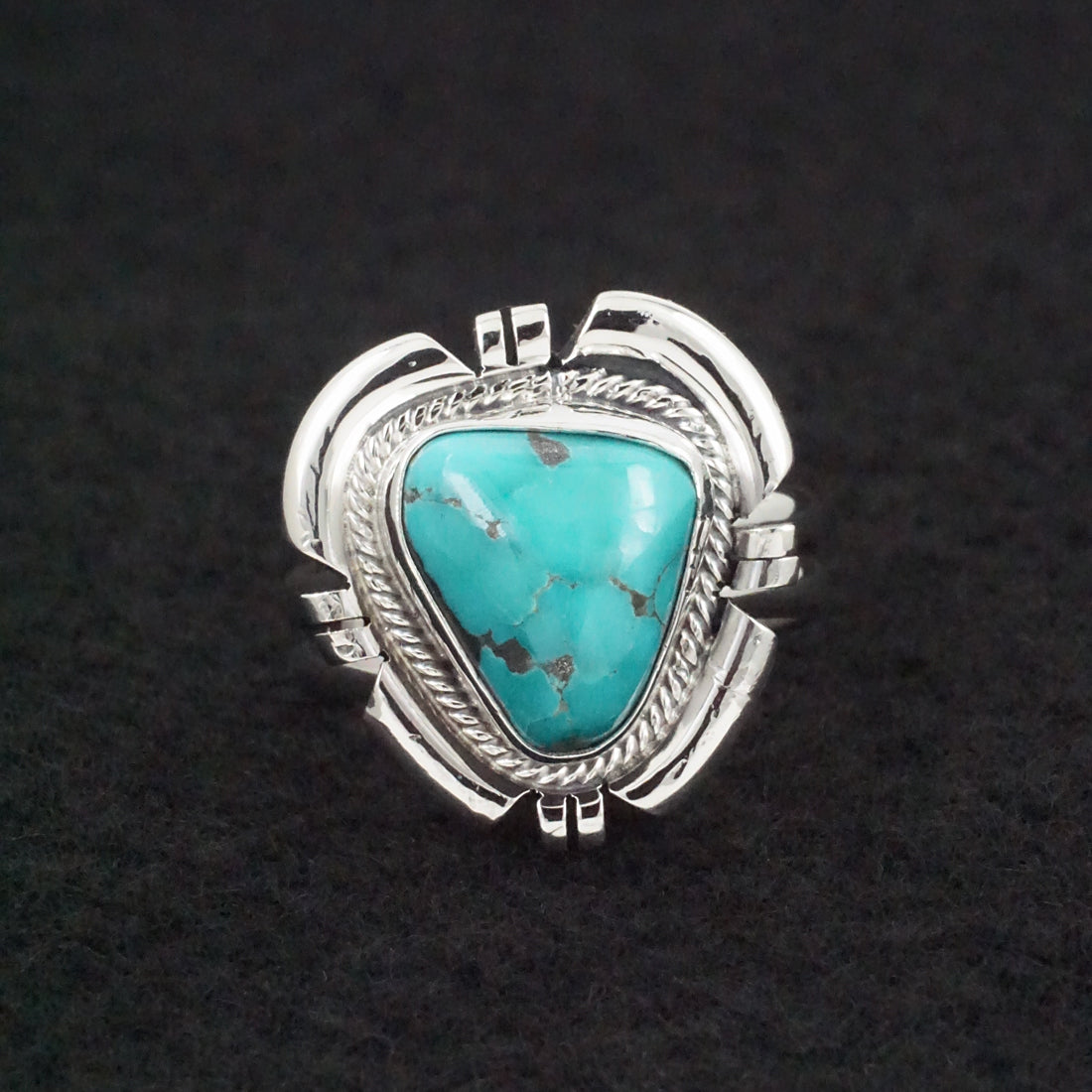 Randy Billy Turquoise & Sterling Silver Ring Size Adjustable