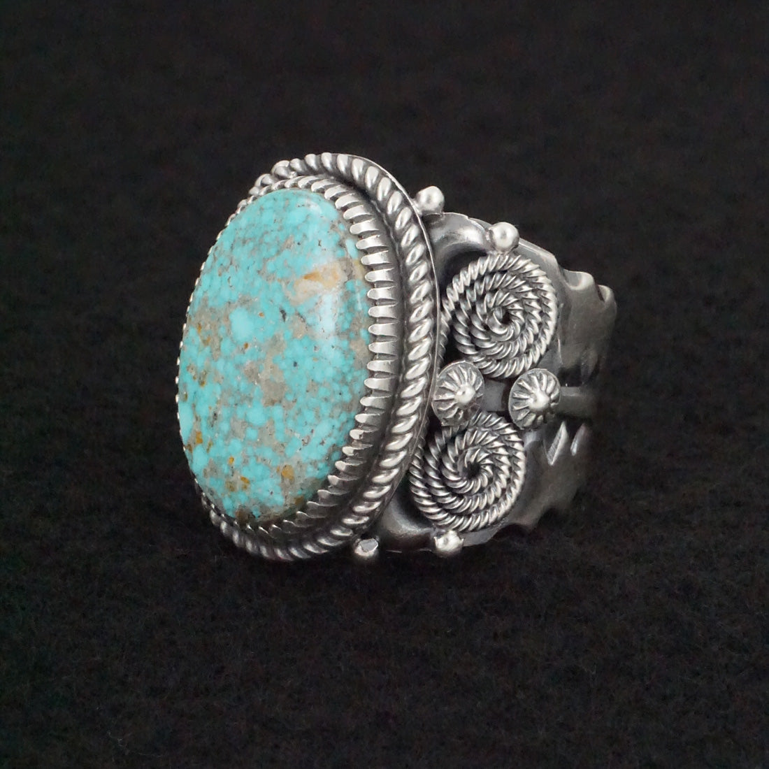 Delbert Gordon Turquoise & Sterling Silver Ring Size 12.5