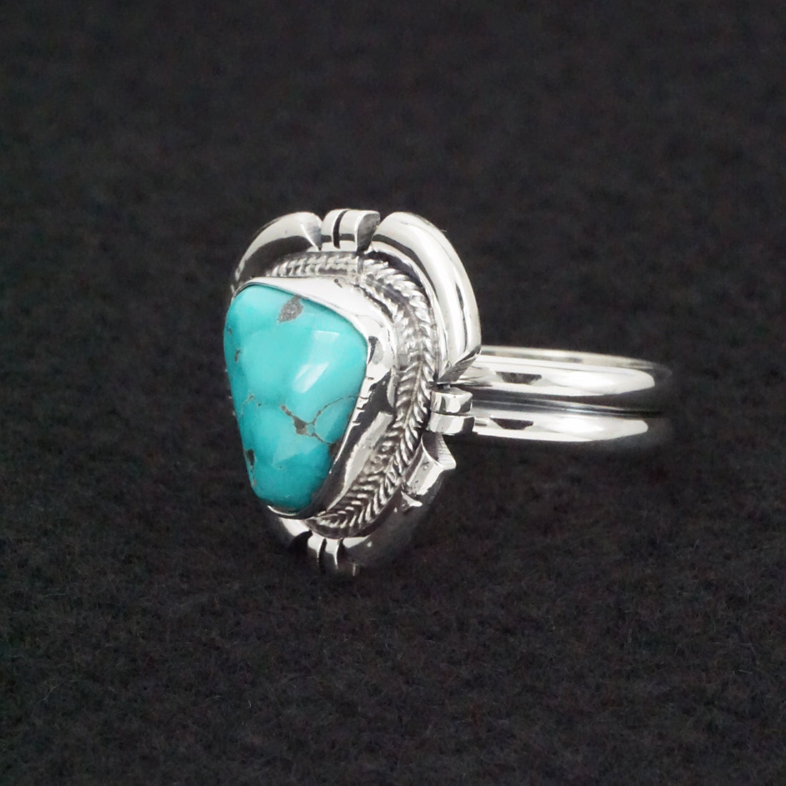 Randy Billy Turquoise & Sterling Silver Ring Size Adjustable