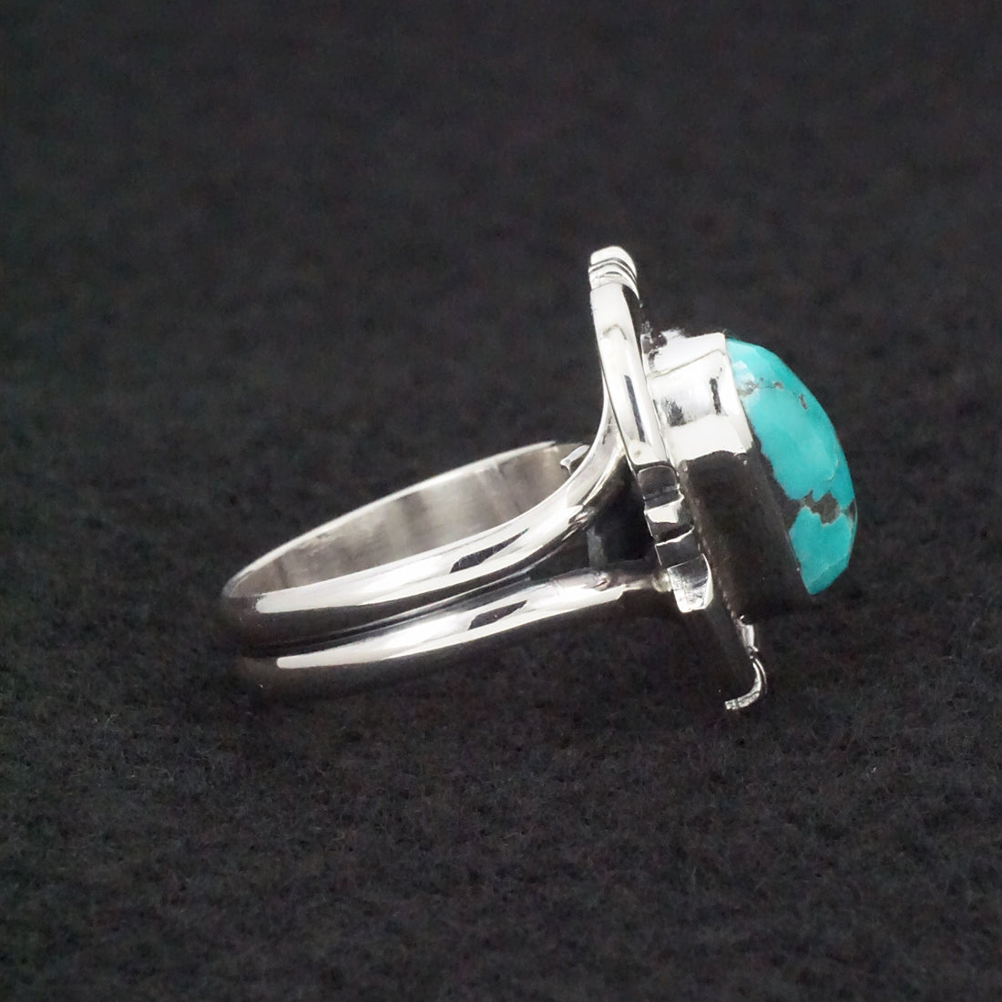 Randy Billy Turquoise & Sterling Silver Ring Size Adjustable