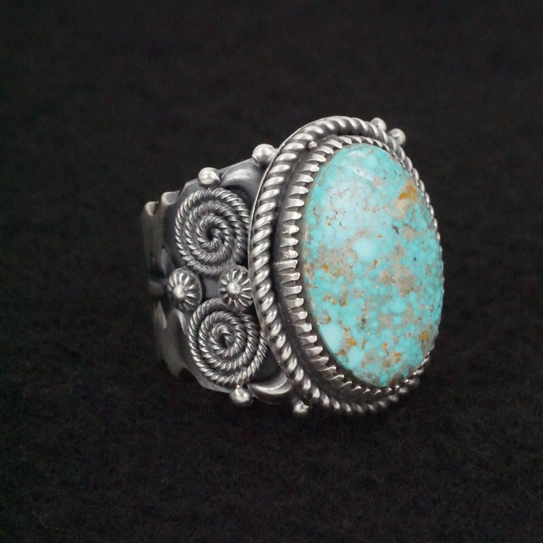 Delbert Gordon Turquoise & Sterling Silver Ring Size 12.5