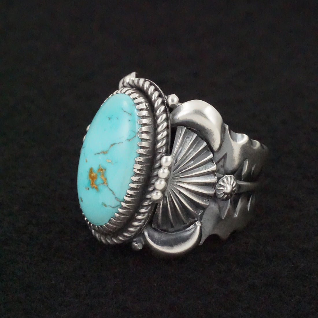 Delbert Gordon Turquoise & Sterling Silver Ring Size 12