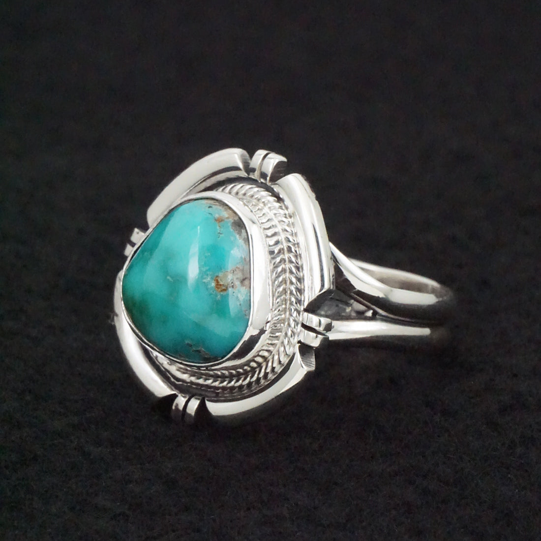 Randy Billy Turquoise & Sterling Silver Ring Size Adjustable