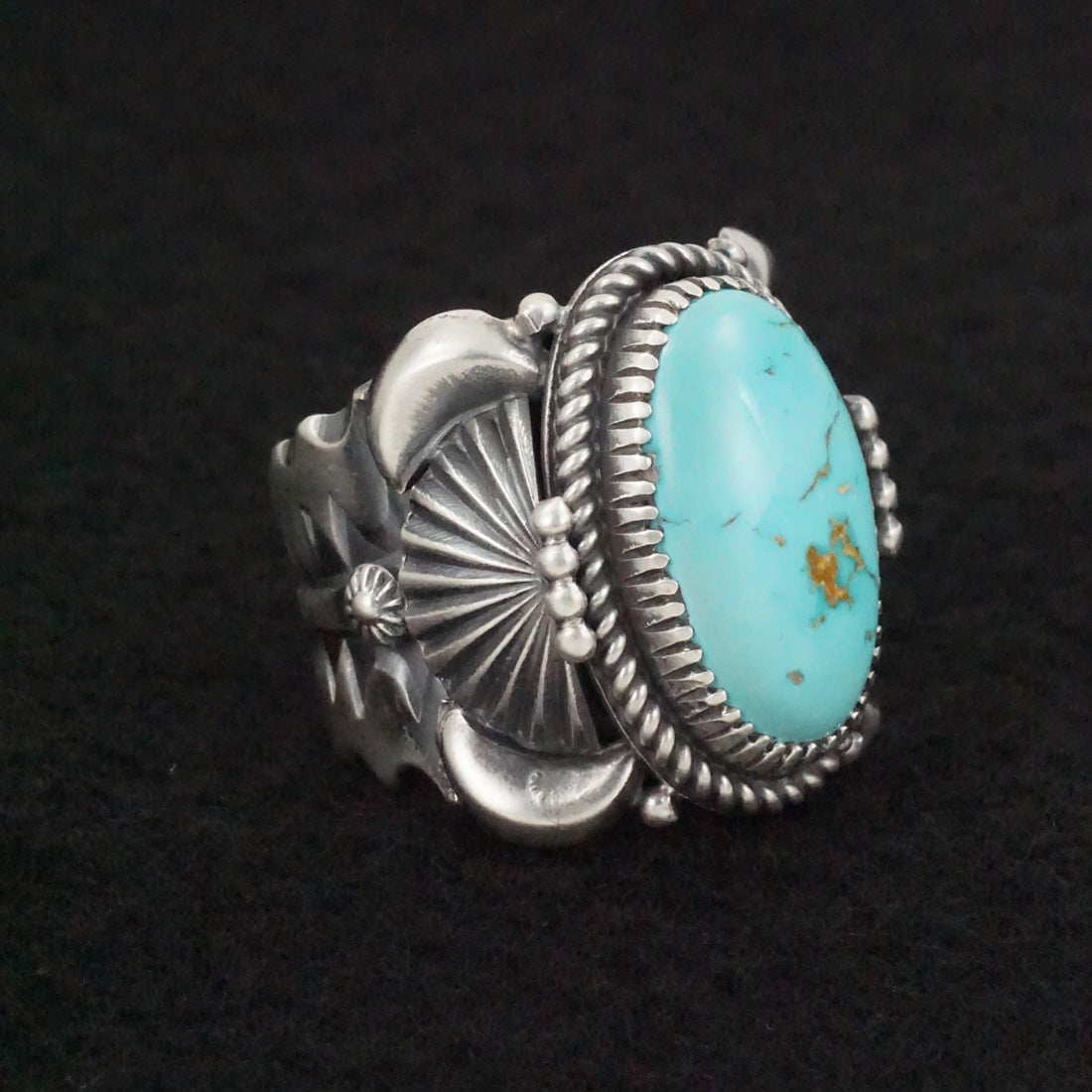 Delbert Gordon Turquoise & Sterling Silver Ring Size 12