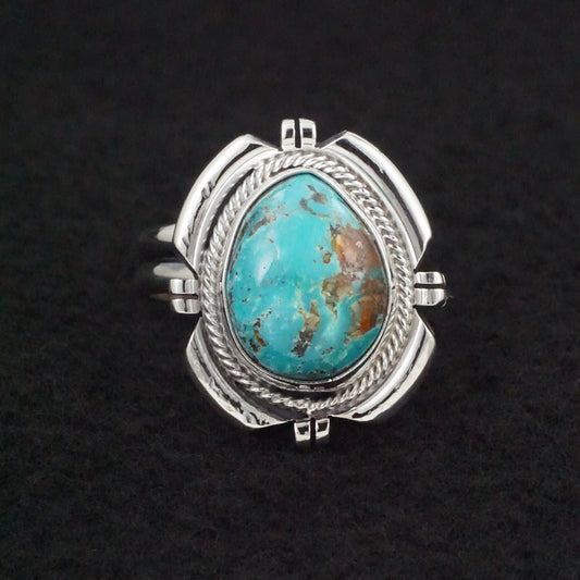 Randy Billy Turquoise & Sterling Silver Ring Size Adjustable