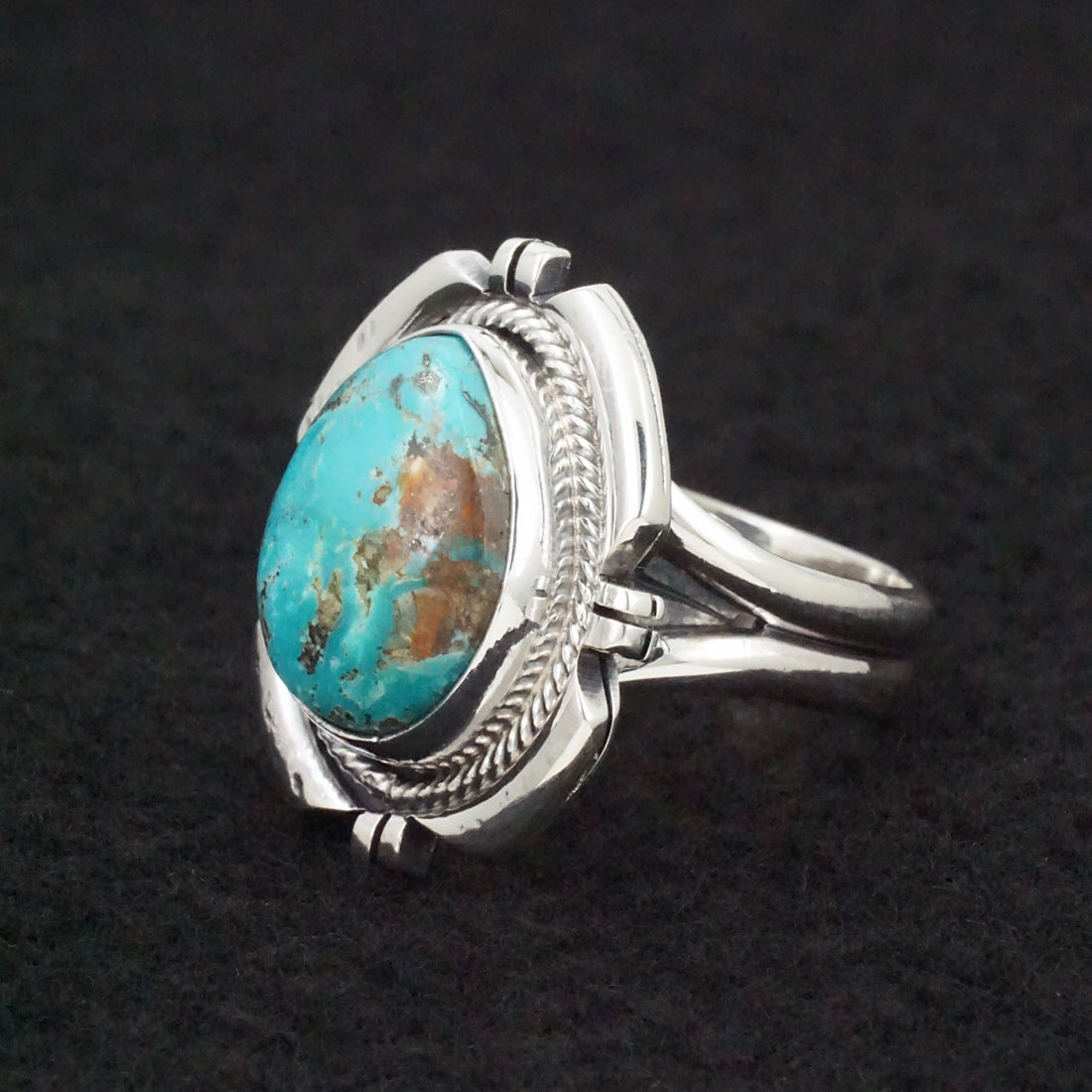 Randy Billy Turquoise & Sterling Silver Ring Size Adjustable