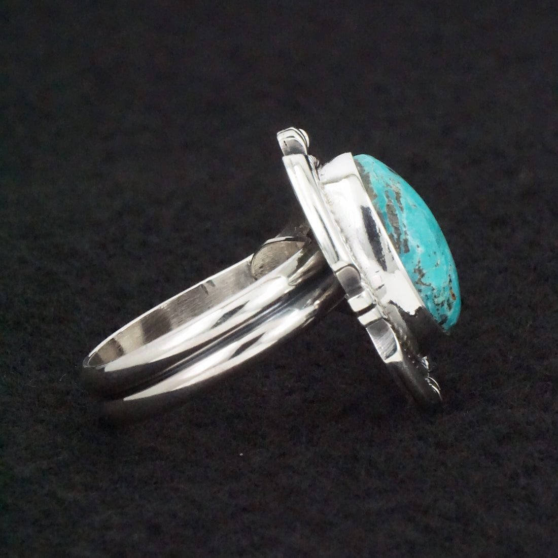 Randy Billy Turquoise & Sterling Silver Ring Size Adjustable