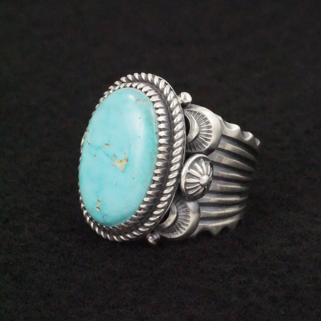 Delbert Gordon Turquoise & Sterling Silver Ring Size 13