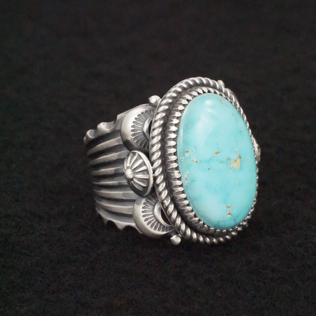 Delbert Gordon Turquoise & Sterling Silver Ring Size 13