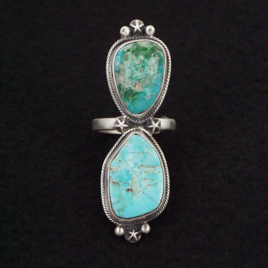 Randy Billy Turquoise & Sterling Silver Ring Size Adjustable