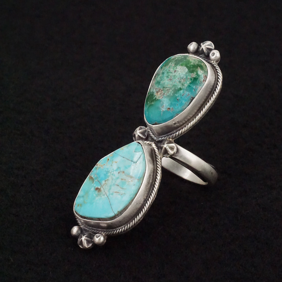 Randy Billy Turquoise & Sterling Silver Ring Size Adjustable