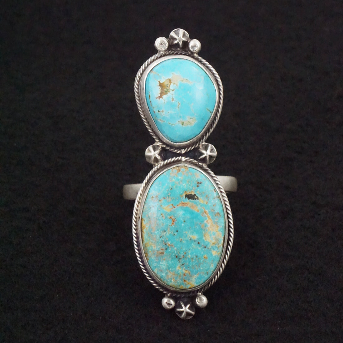 Randy Billy Turquoise & Sterling Silver Ring Size Adjustable