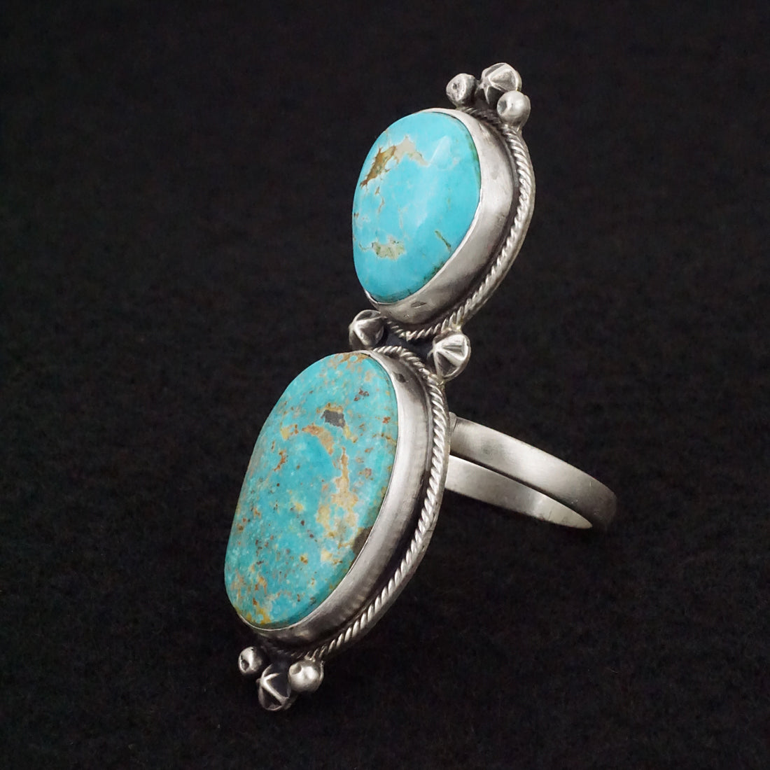 Randy Billy Turquoise & Sterling Silver Ring Size Adjustable