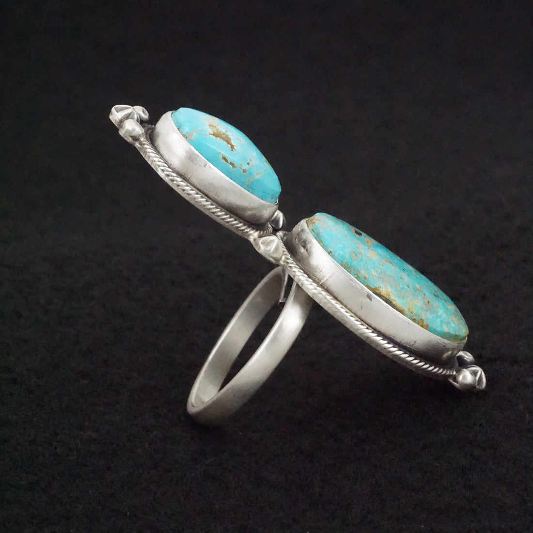 Randy Billy Turquoise & Sterling Silver Ring Size Adjustable