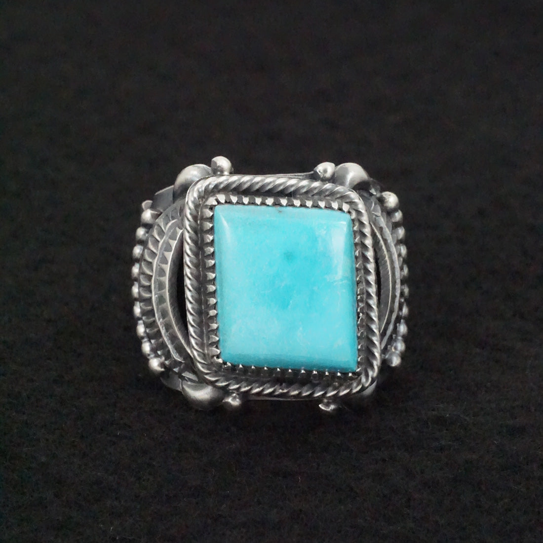 Delbert Gordon Turquoise & Sterling Silver Ring Size 12.5