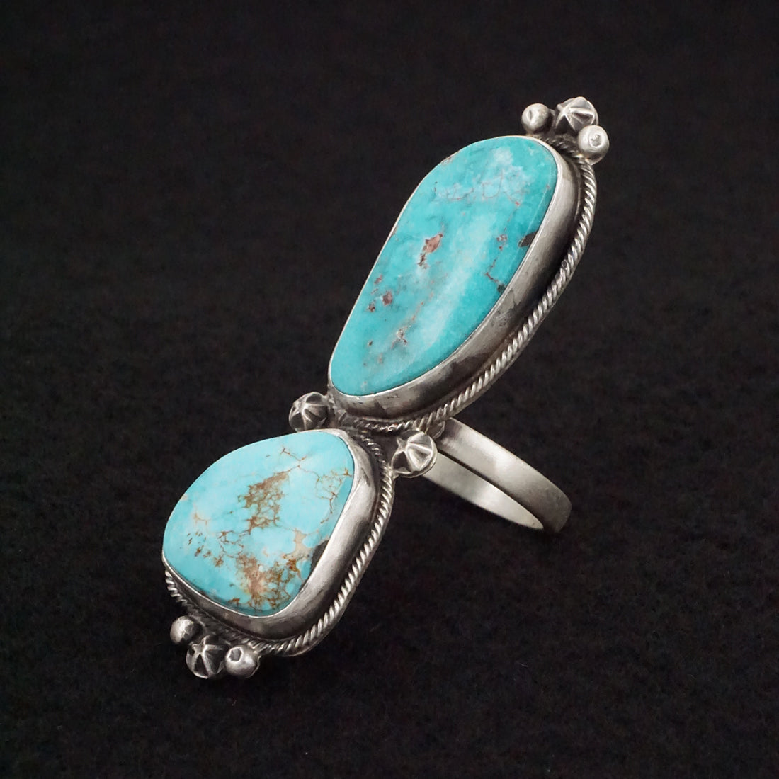 Randy Billy Turquoise & Sterling Silver Ring Size Adjustable