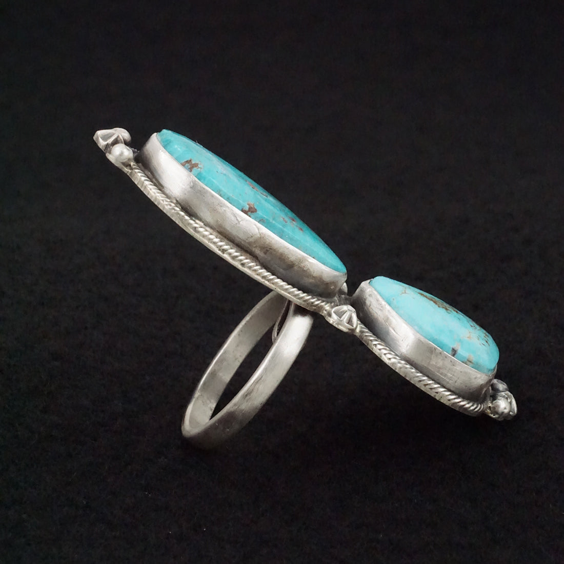 Randy Billy Turquoise & Sterling Silver Ring Size Adjustable