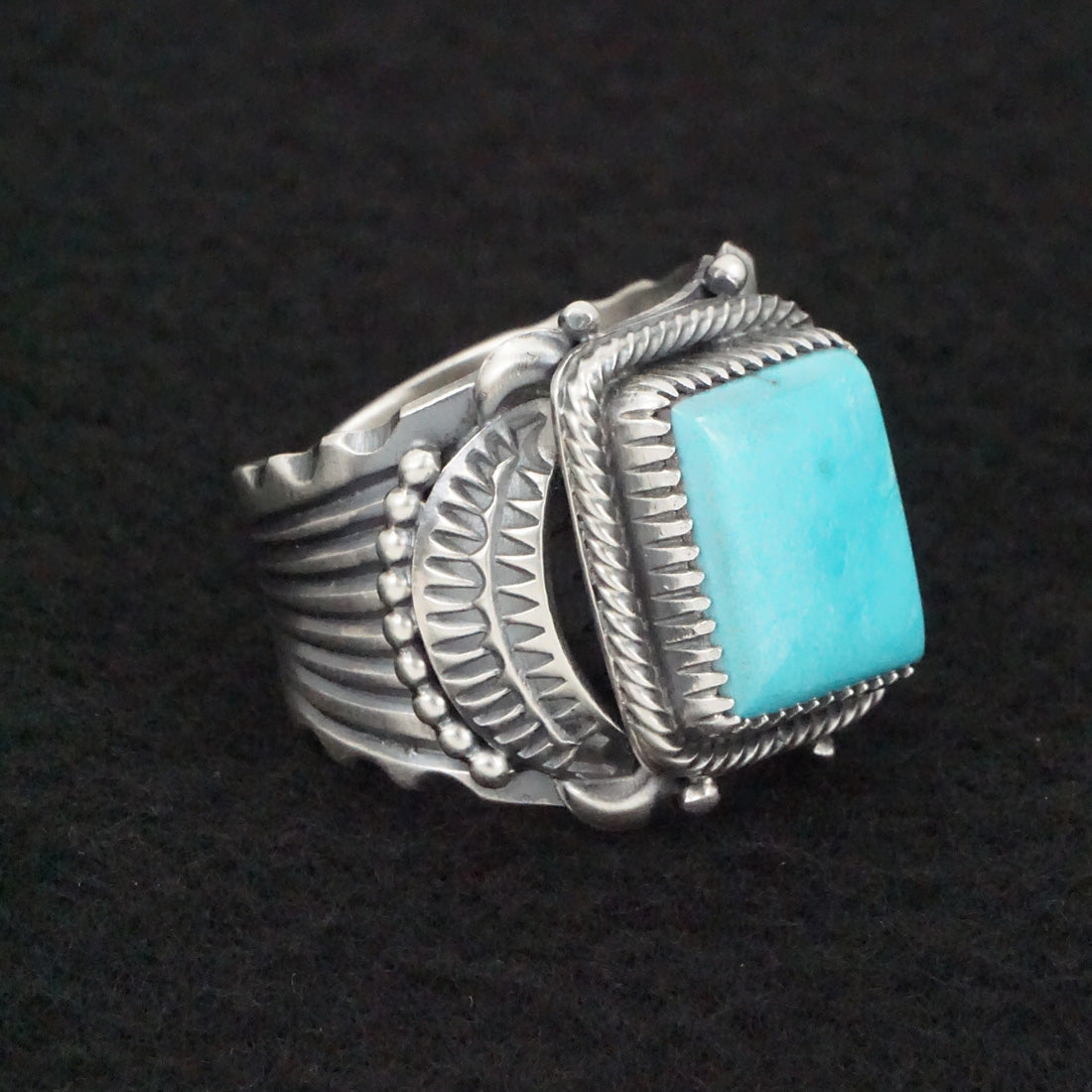 Delbert Gordon Turquoise & Sterling Silver Ring Size 12.5