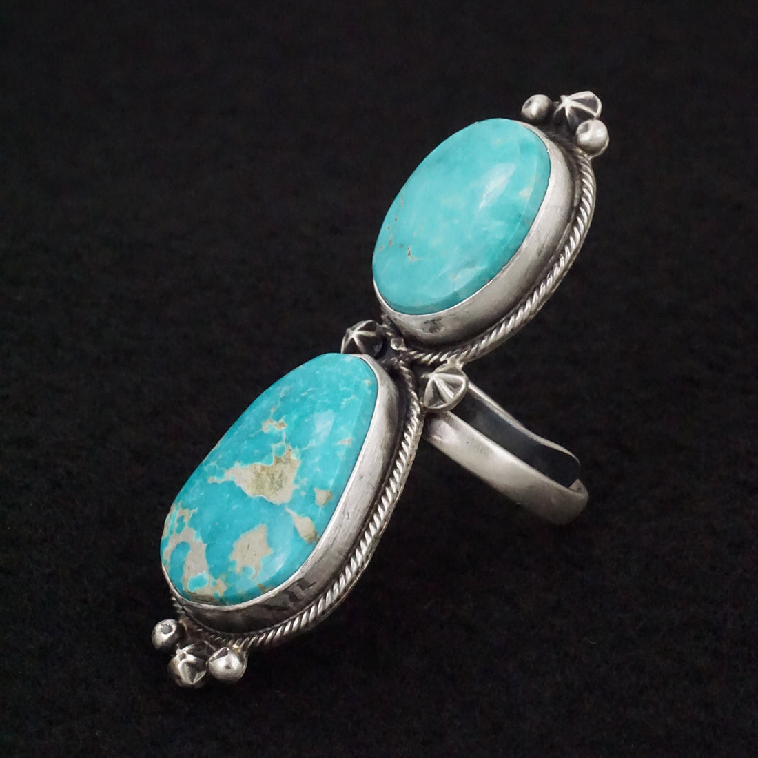 Randy Billy Turquoise & Sterling Silver Ring Size Adjustable