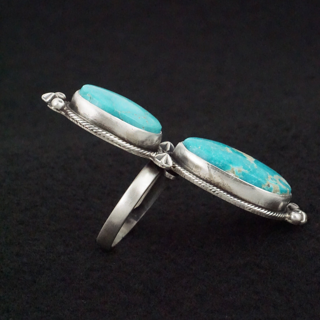 Randy Billy Turquoise & Sterling Silver Ring Size Adjustable