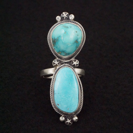 Randy Billy Turquoise & Sterling Silver Ring Size Adjustable