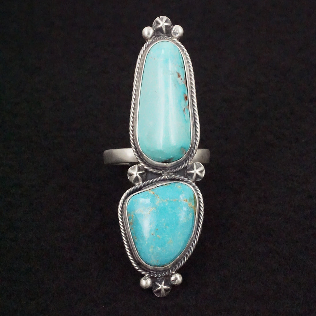 Randy Billy Turquoise & Sterling Silver Ring Size Adjustable